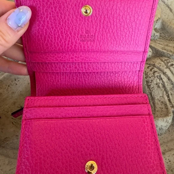 ❤️🔥 Gucci Pink GG Marmont Leather Wallet – Gold Hardware – Excellent Condition - Picture 4 of 7
